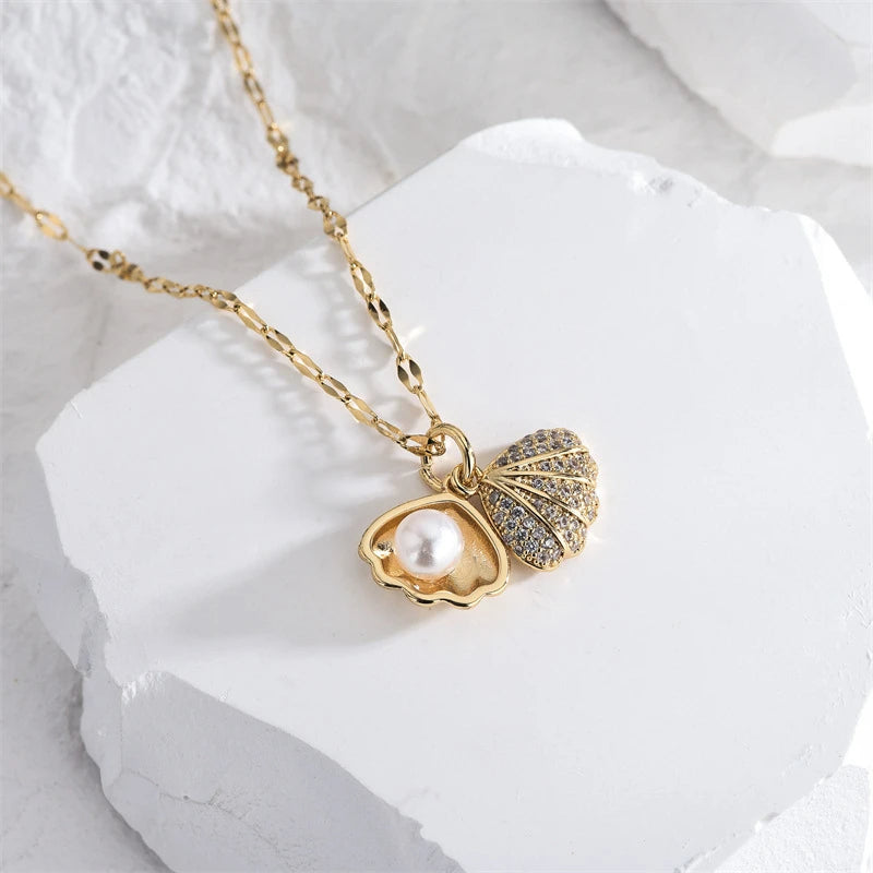 Korean Openable Shell Pearl Necklace